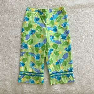 Lilly Pulitzer VTG Girls Too Jays Cotton Capri Pants Toucan Pistachio Green